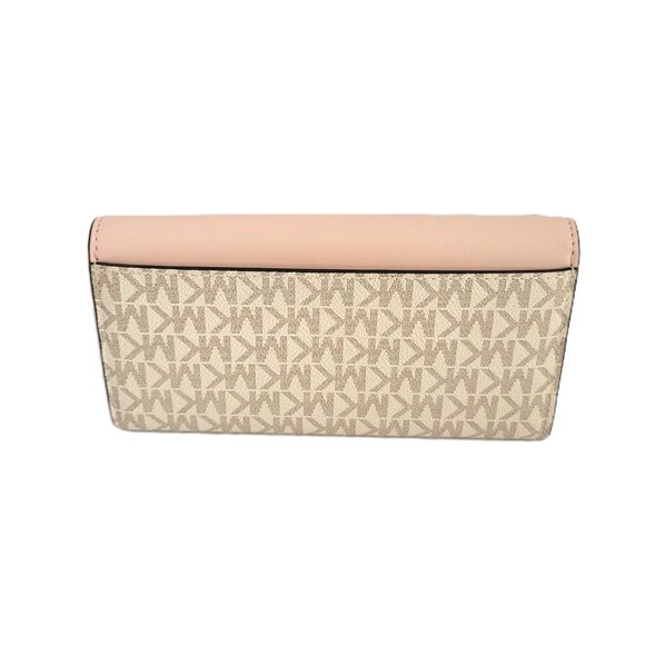 Michael Kors Hamilton Large Flap Continental Wallet MK Logo Powder Blush Multi - Picture 3 of 7